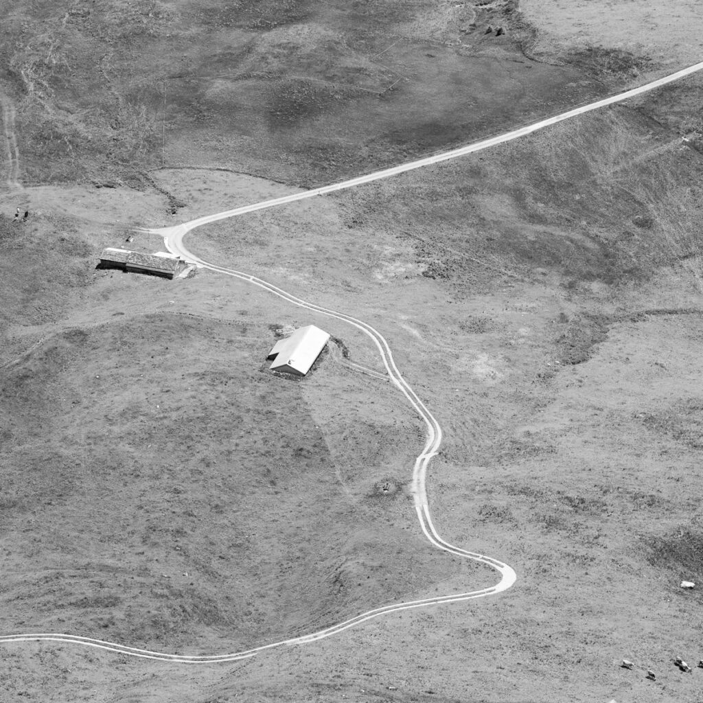 winding road in alpine landscape